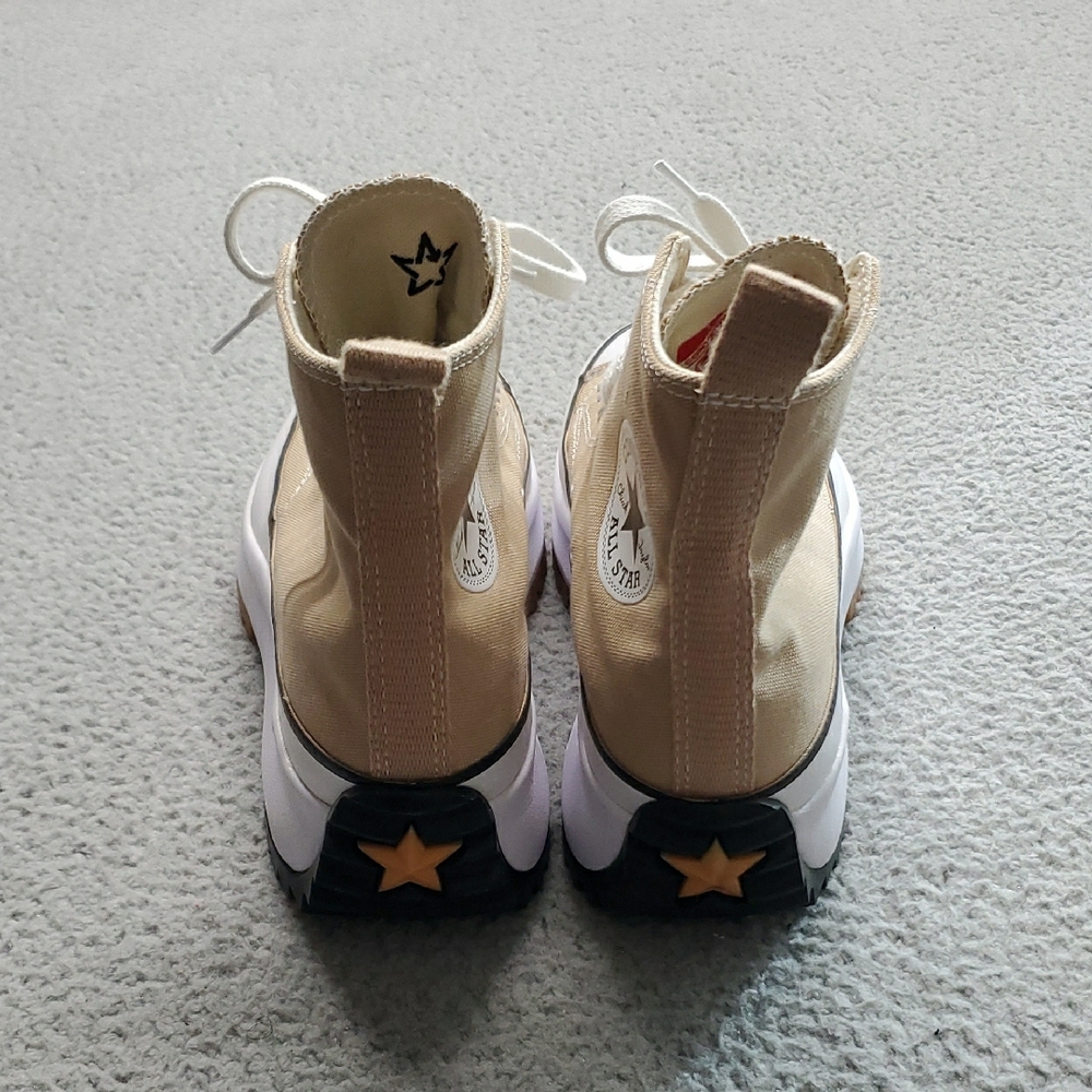 Converse Women's Beige High-Top Platform Sneakers with Chunky Tread Size 8.5 - Picture 4 of 13
